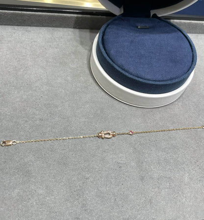 ¡®Lume Jewels¡¯FORCE 10 DIAMOND CHAIN LINK PINK GOLD BRACELET