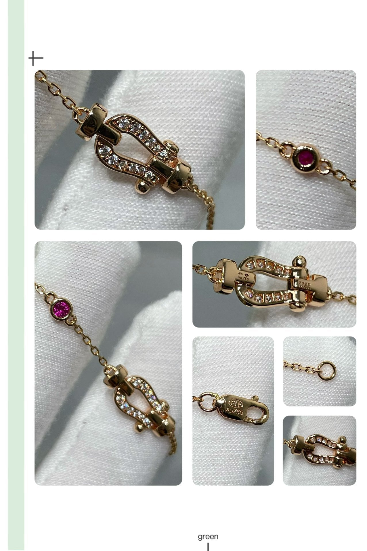 ¡®Lume Jewels¡¯FORCE 10 DIAMOND CHAIN LINK PINK GOLD BRACELET