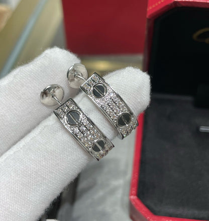 ¡®Lume Jewels¡¯LOVE CERAMIC DIAMOND PAVED SILVER EARRINGS