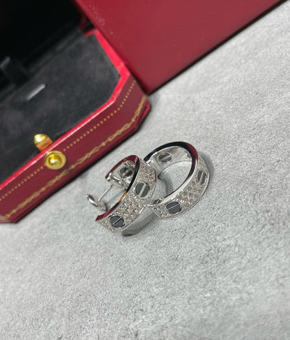¡®Lume Jewels¡¯LOVE CERAMIC DIAMOND PAVED SILVER EARRINGS