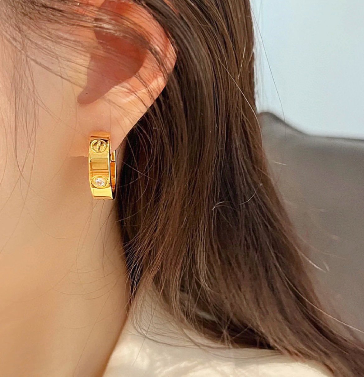 ¡®Lume Jewels¡¯LOVE 5.5MM 1 DIAMOND EARRINGS