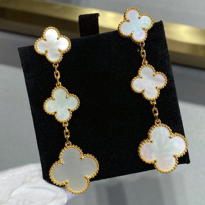 ¡®Lume Jewels¡¯CLOVER MOP 3 MOTIFS GOLD EARRINGS
