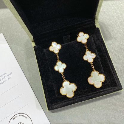 ¡®Lume Jewels¡¯CLOVER MOP 3 MOTIFS GOLD EARRINGS