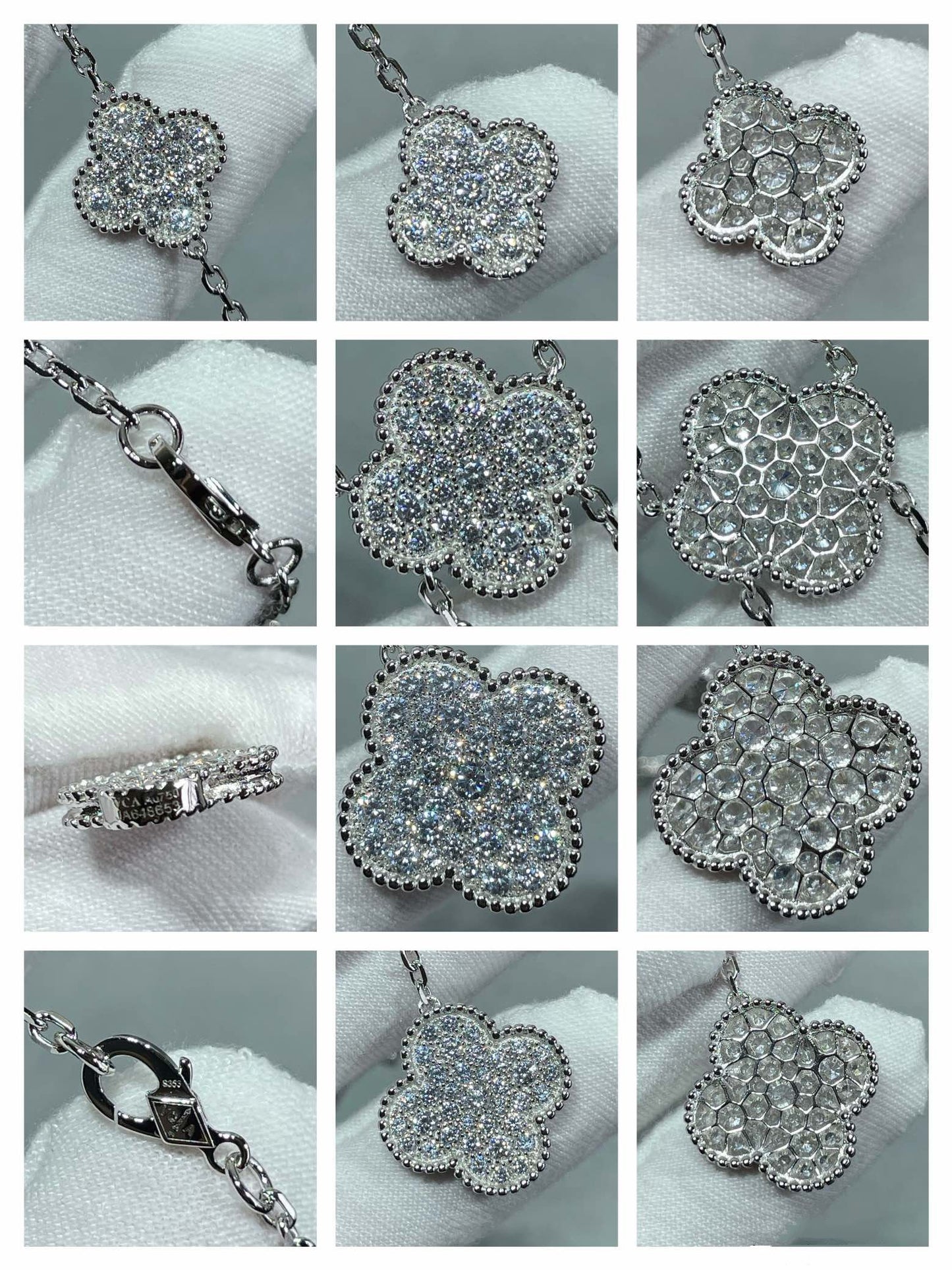 ¡®Lume Jewels¡¯CLOVER 6 MOTIF DIAMOND PAVED NECKLACE