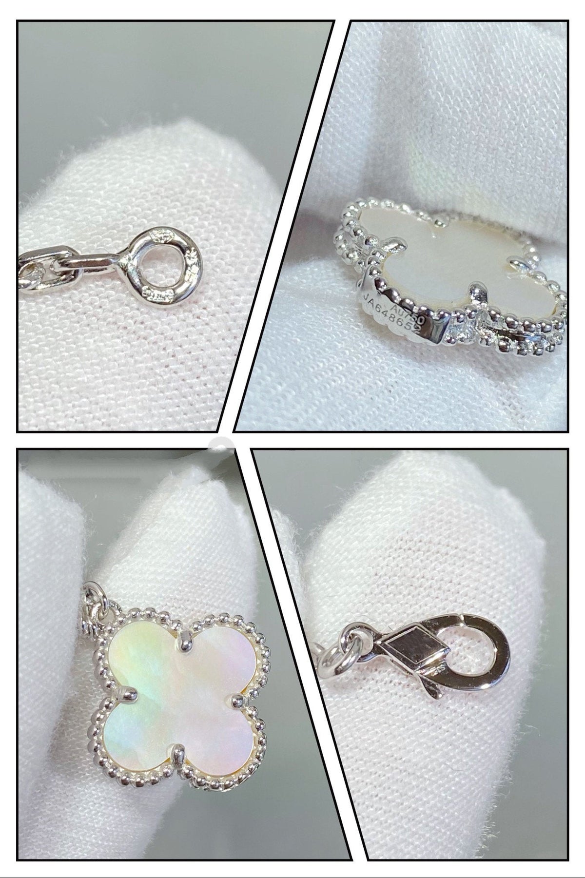 ¡®Lume Jewels¡¯CLOVER 5 MOTIF WHITE MOP SILVER BRACELET