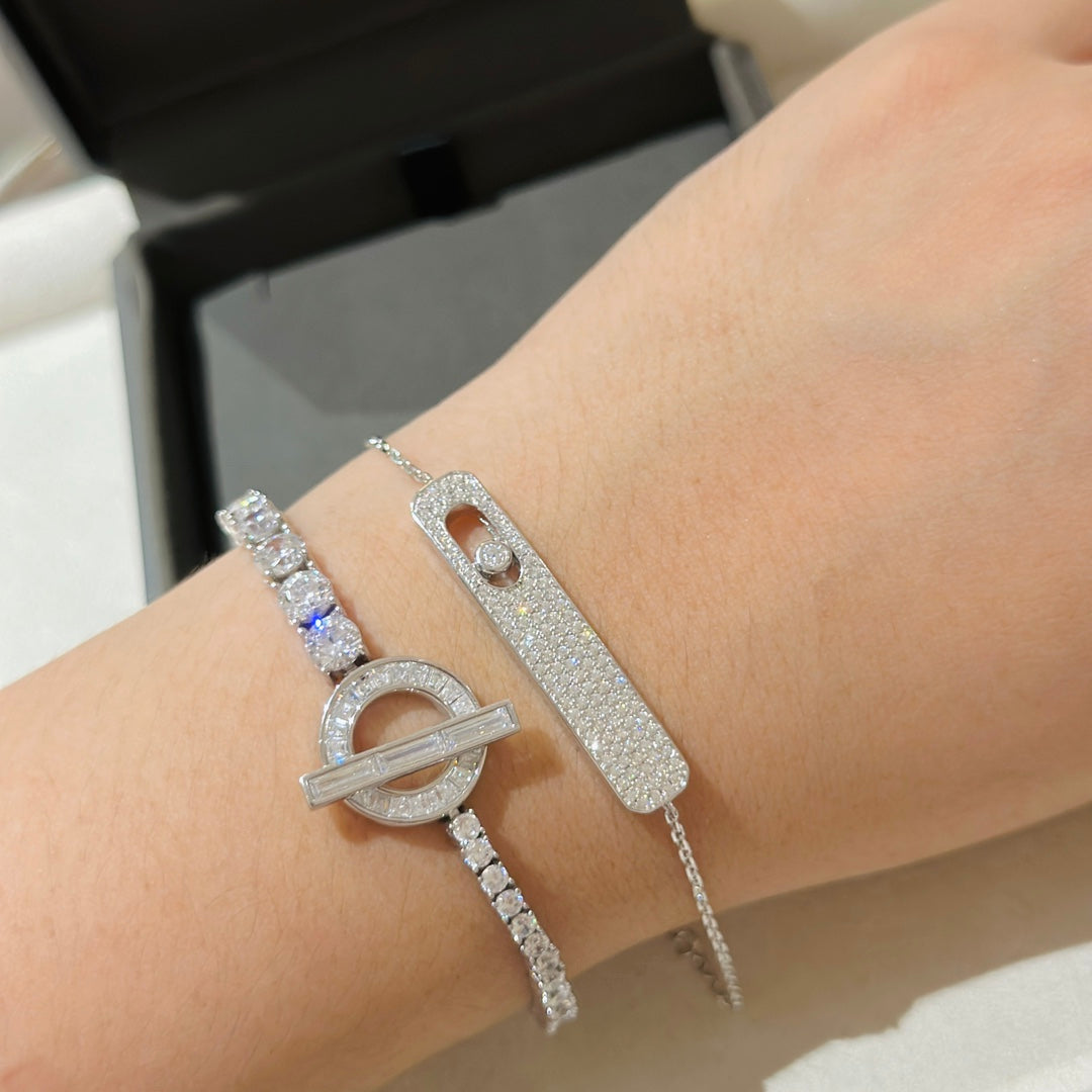 [Lume Jewels]MOVE CLASSIQUE DIAMOND PAVED BRACELET(Adjustable)