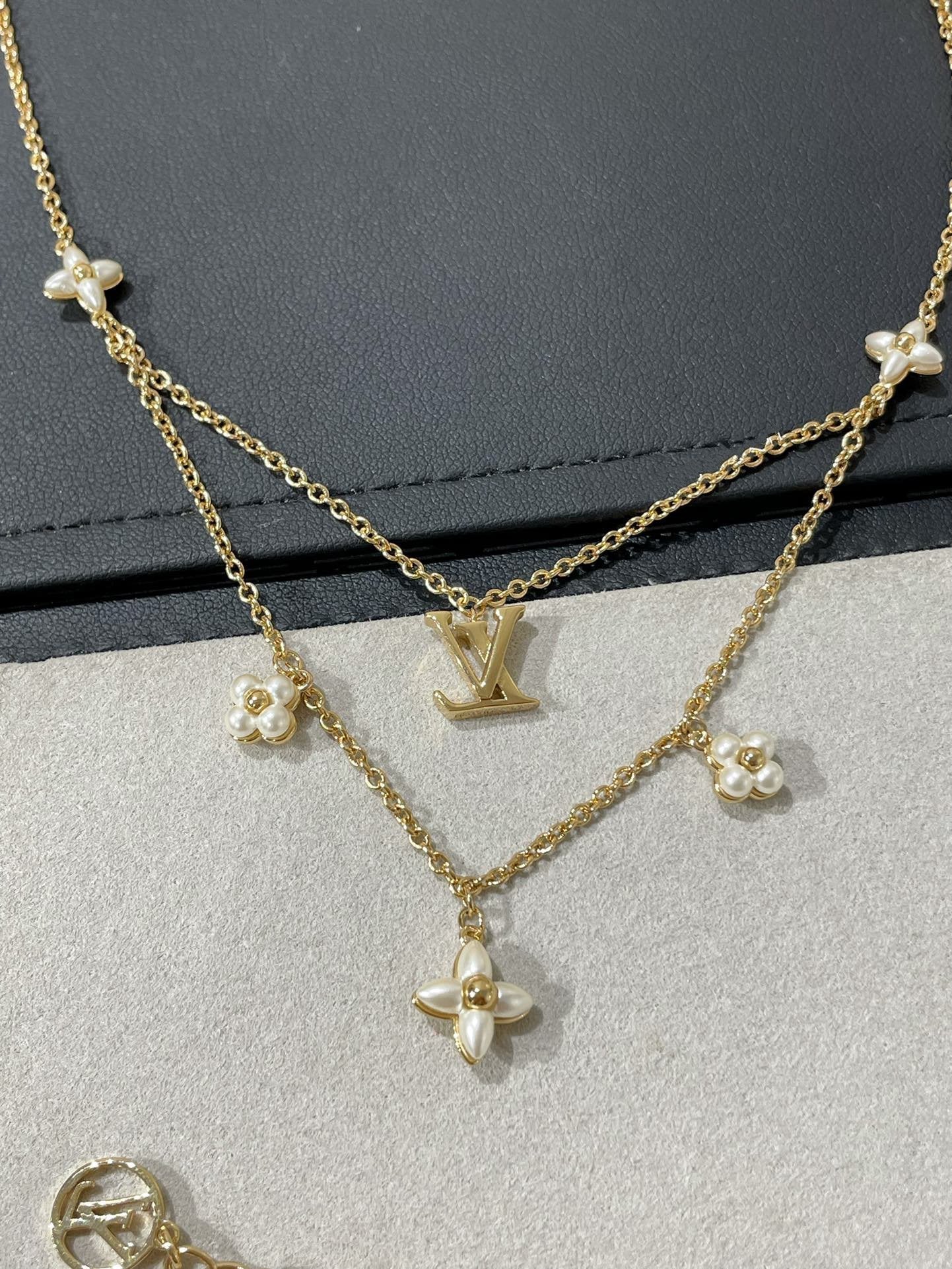¡®Lume Jewels¡¯FLOWERGRAM GOLD MOP DOUBLE ROW NECKLACE