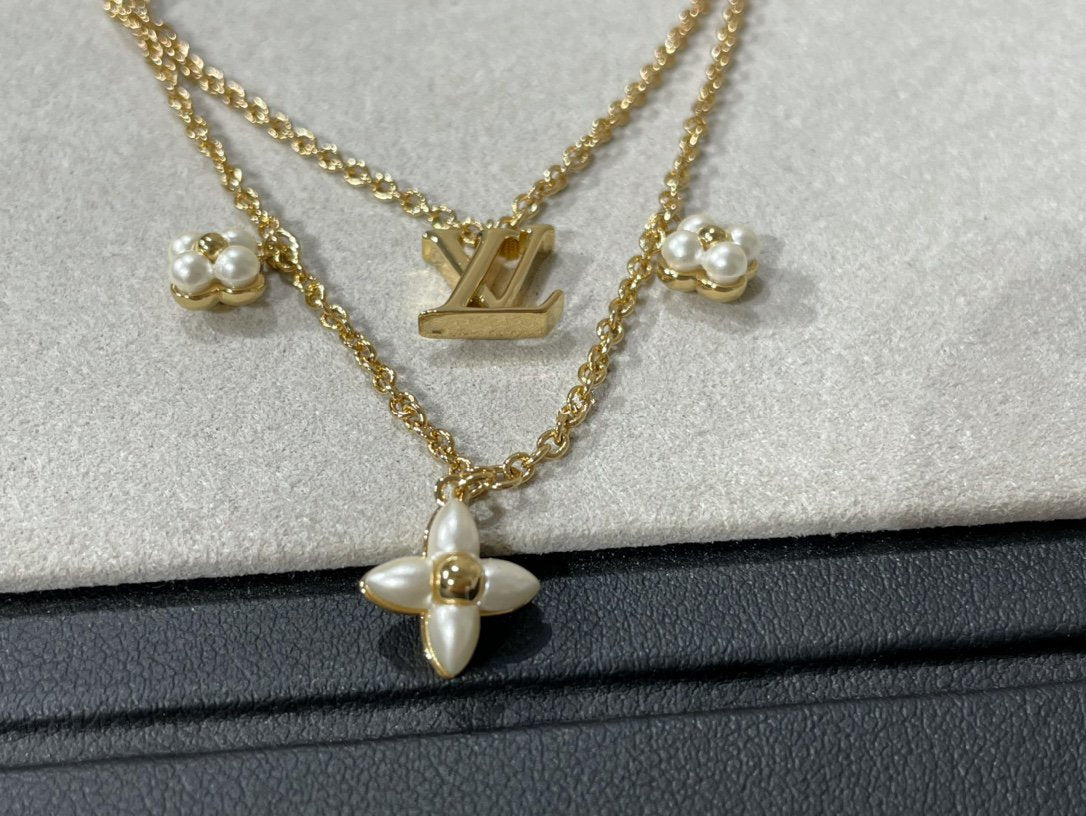 ¡®Lume Jewels¡¯FLOWERGRAM GOLD MOP DOUBLE ROW NECKLACE