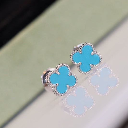 ¡®Lume Jewels¡¯CLOVER MINI TURQUOISE SILVER STUD EARRINGS