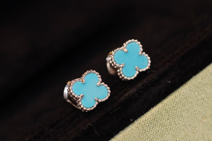 ¡®Lume Jewels¡¯CLOVER MINI TURQUOISE SILVER STUD EARRINGS
