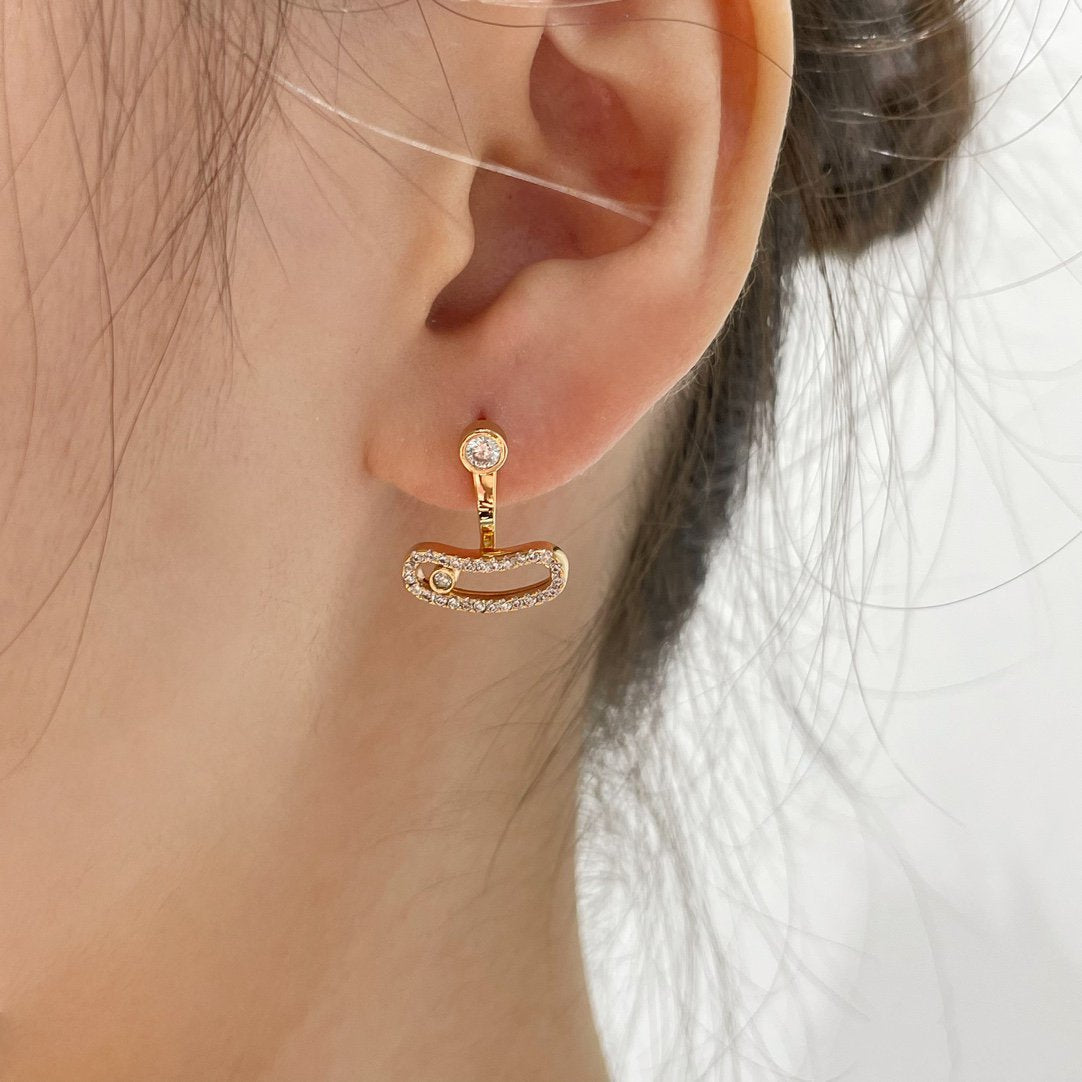 [Lume Jewels]MOVE UNO PINK GOLD DIAMOND EARRINGS
