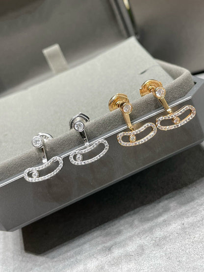 [Lume Jewels]MOVE UNO PINK GOLD DIAMOND EARRINGS