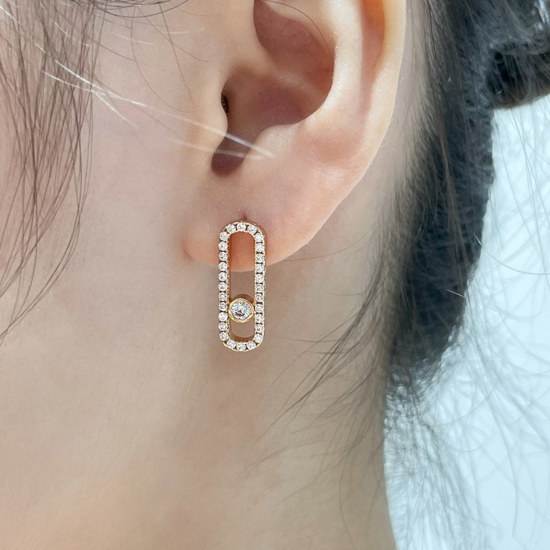 [Lume Jewels]MOVE UNO STUD DIAMOND PAVED EARRINGS