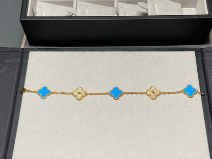 [Lume Jewels]New CLOVER 5 MOTIF BLUE AGATE BRACELET COLLECTION