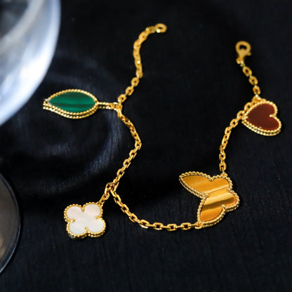 ¡®Lume Jewels¡¯LUCKY SPRING 5 MOTIF GOLD BRACELET