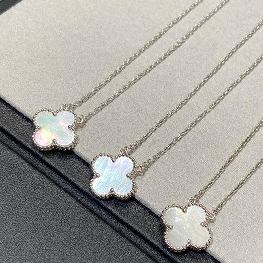 ¡®Lume Jewels¡¯CLOVER MEDIUM SILVER WHITE MOP NECKLACE