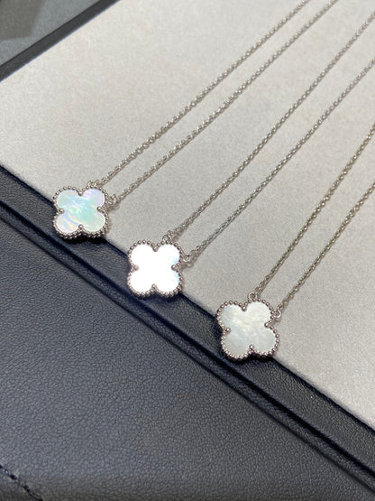 ¡®Lume Jewels¡¯CLOVER MEDIUM SILVER WHITE MOP NECKLACE