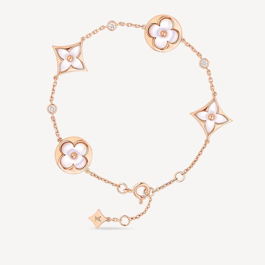 ¡®Lume Jewels¡¯STAR AND SUN 4 MOTIF WHITE MOP PINK GOLD BRACELET
