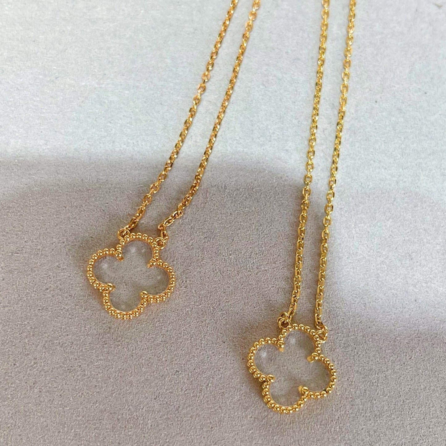¡®Lume Jewels¡¯CLOVER ROCK CRYSTAL ROSE GOLD NECKLACE