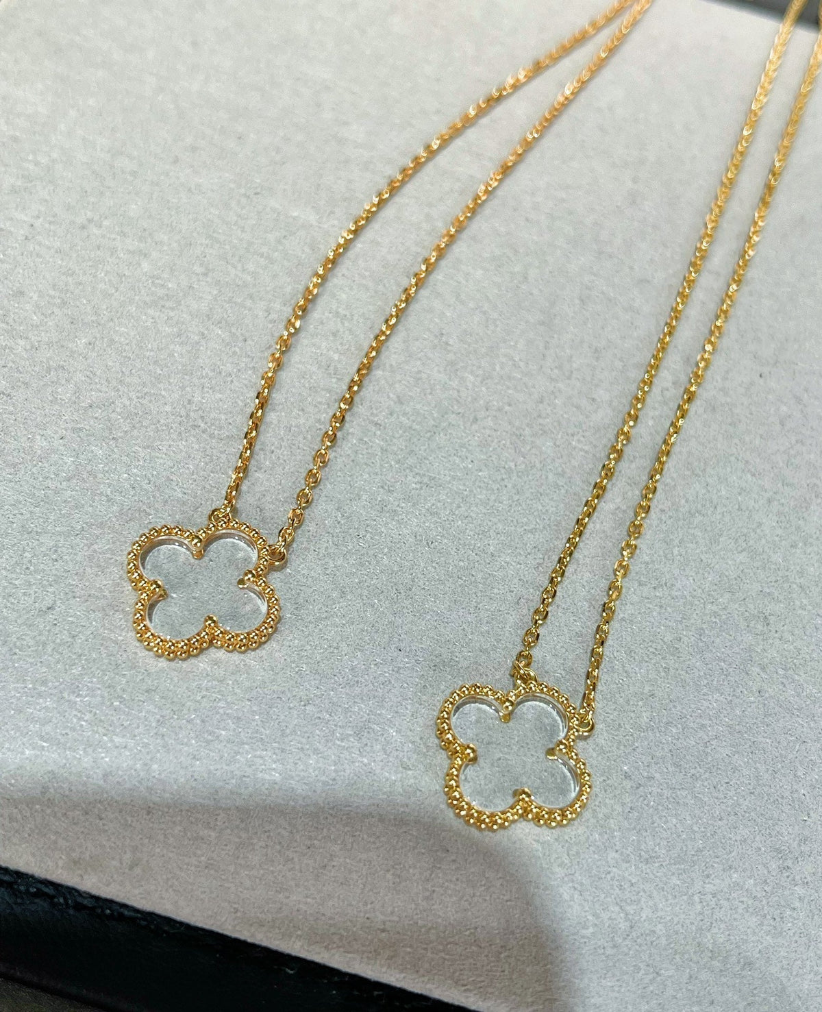¡®Lume Jewels¡¯CLOVER ROCK CRYSTAL ROSE GOLD NECKLACE