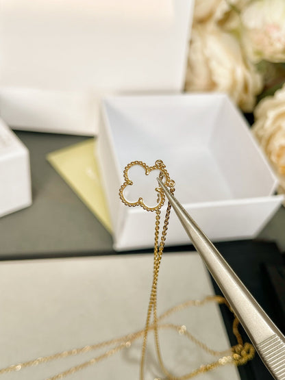 ¡®Lume Jewels¡¯CLOVER ROCK CRYSTAL ROSE GOLD NECKLACE