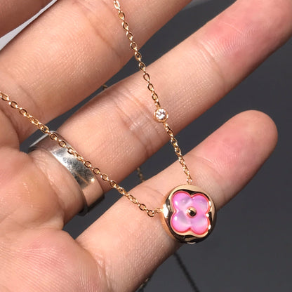 ¡®Lume Jewels¡¯COLOR BLOSSOM PINK MOP SUN GOLD NECKLACE