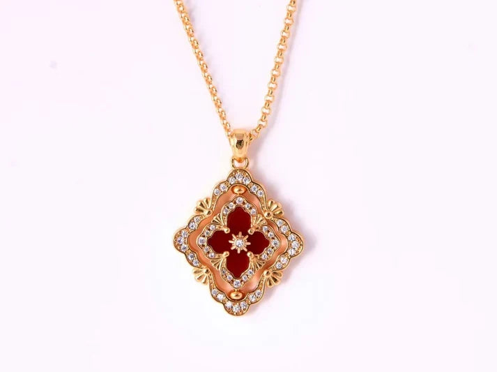 [Lume Jewels] B.C.L ENAMEL ROTATING SINGLE-DIAMOND NECKLACE£¨Various colors£©