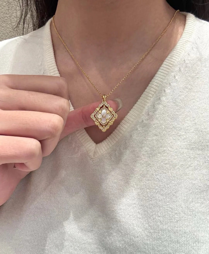 [Lume Jewels] B.C.L ENAMEL ROTATING SINGLE-DIAMOND NECKLACE£¨Various colors£©