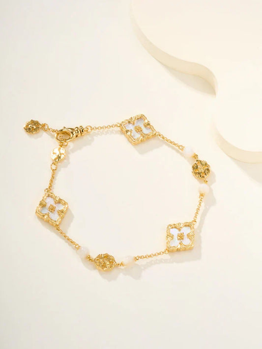 [Lume Jewels]B.C.L ENAMELED Three-Flower Bracelet£¨Trumpet)
