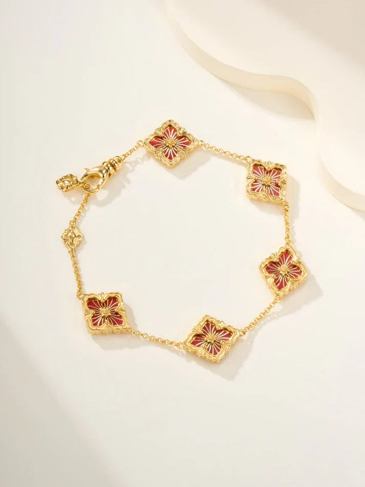 [Lume Jewels]B.C.L ENAMELED Five-Flower Bracelet£¨Various Colors)