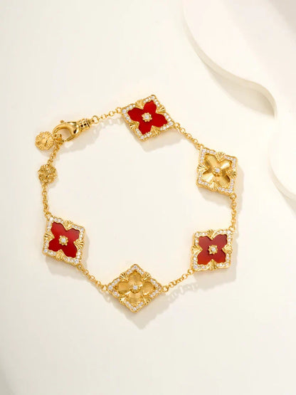 [Lume Jewels]B.C.L ENAMELED Five-Flower Bracelet£¨Various Colors) BIG SIZE