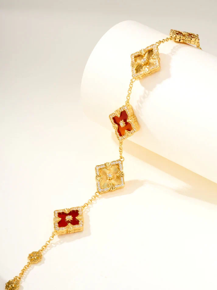 [Lume Jewels]B.C.L ENAMELED Five-Flower Bracelet£¨Various Colors) BIG SIZE