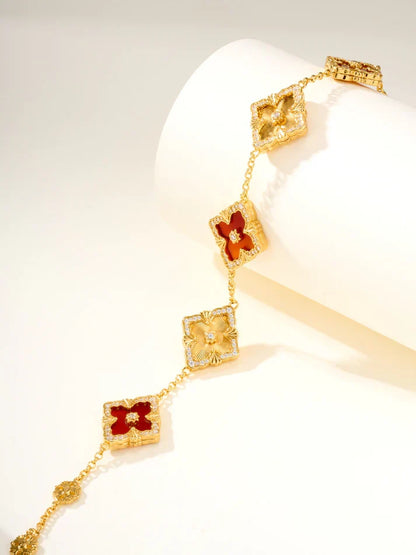 [Lume Jewels]B.C.L ENAMELED Five-Flower Bracelet£¨Various Colors) BIG SIZE