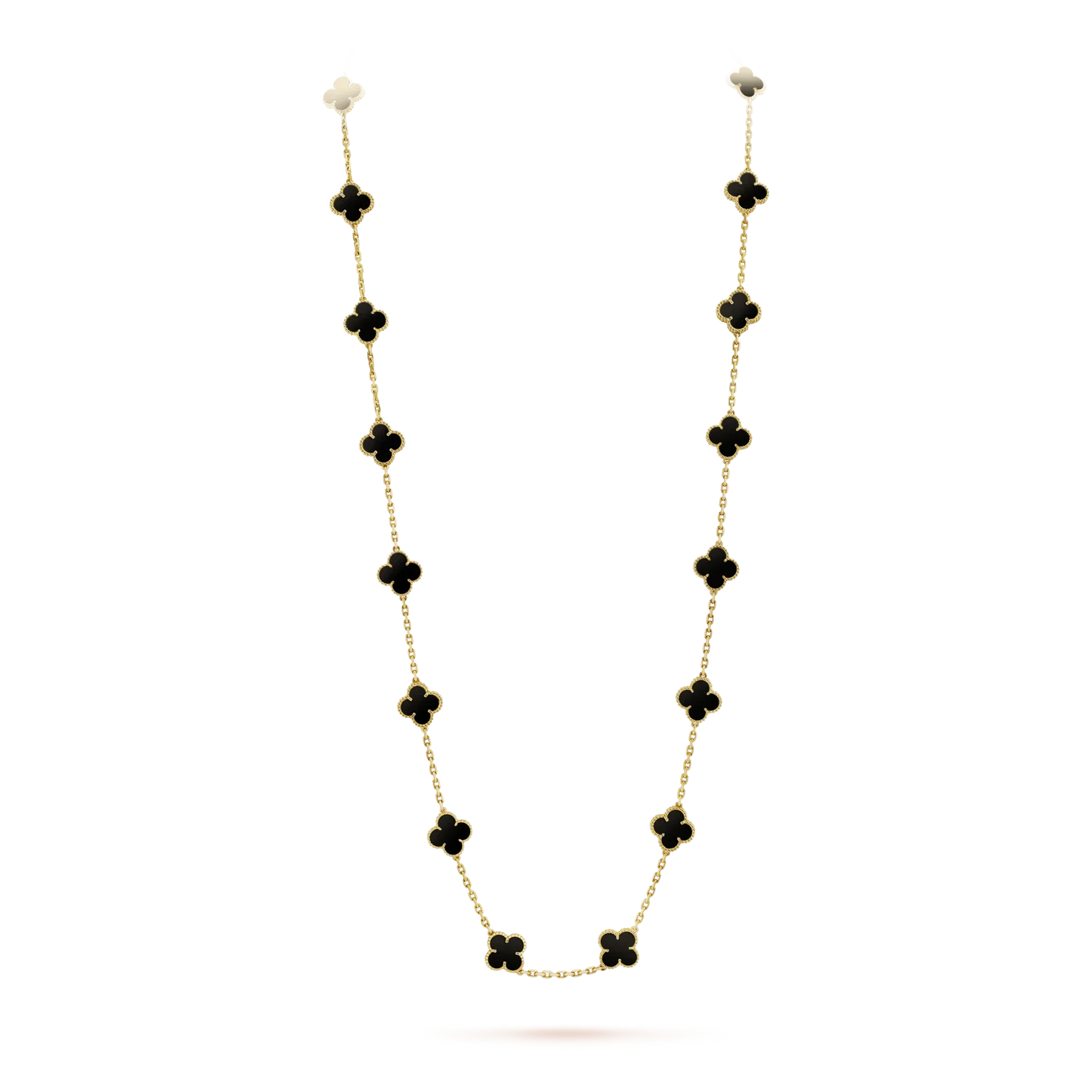 ¡®Lume Jewels¡¯CLOVER 20 MOTIFS ONYX NECKLACE