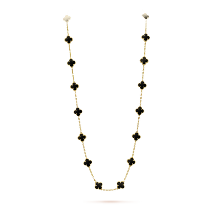 ¡®Lume Jewels¡¯CLOVER 20 MOTIFS ONYX NECKLACE