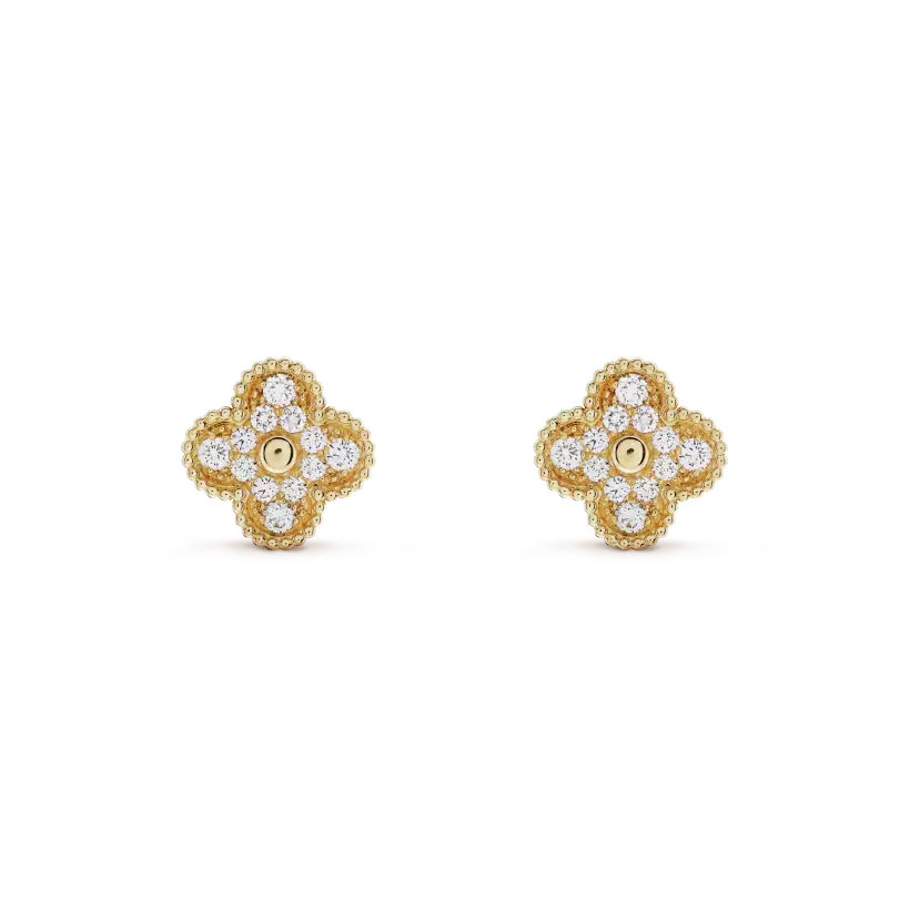 ¡®Lume Jewels¡¯CLOVER MEDIUM 1 MOTIFS FUll DIAMOND EARRINGS