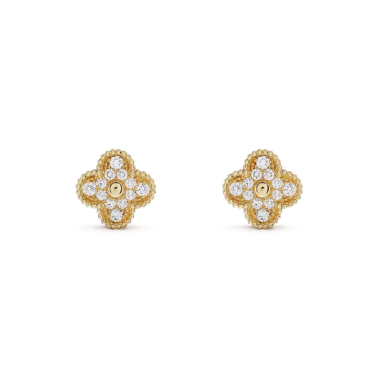¡®Lume Jewels¡¯CLOVER MEDIUM 1 MOTIFS FUll DIAMOND EARRINGS