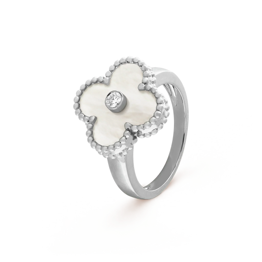 ¡®Lume Jewels¡¯CLOVER SILVER MOP DIAMOND RING