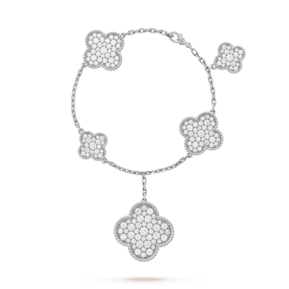¡®Lume Jewels¡¯CLOVER 6 MOTIFS SILVER DIAMOND BRACELET