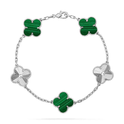 [Lume Jewels]New  CLOVER 5 MOTIF MALACHITE BRACELET COLLECTION