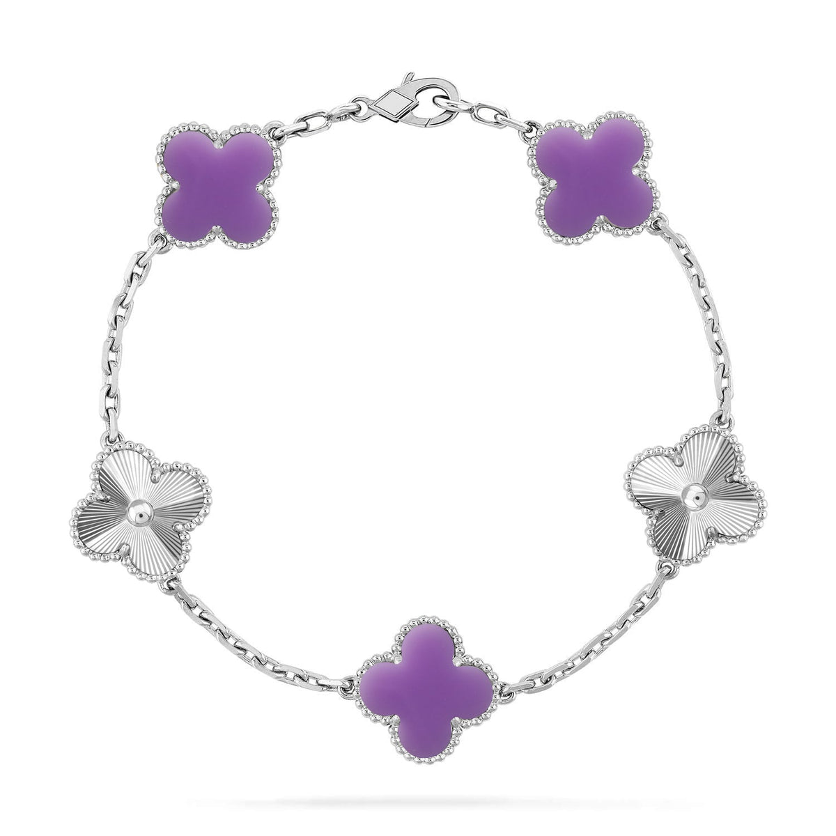 [Lume Jewels]New CLOVER 5 MOTIF LIGHT PURPLE BRACELET COLLECTION