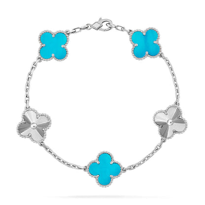 [Lume Jewels]New  CLOVER 5 MOTIF TURQUOISE BRACELET COLLECTION