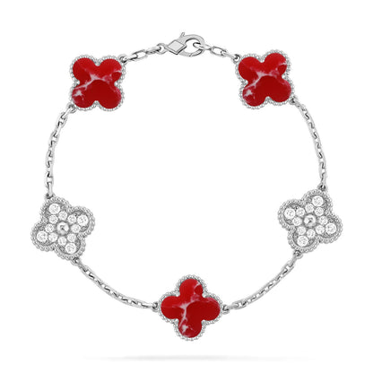 [Lume Jewels]New CLOVER 5 MOTIF RED PATTERN BRACELET COLLECTION