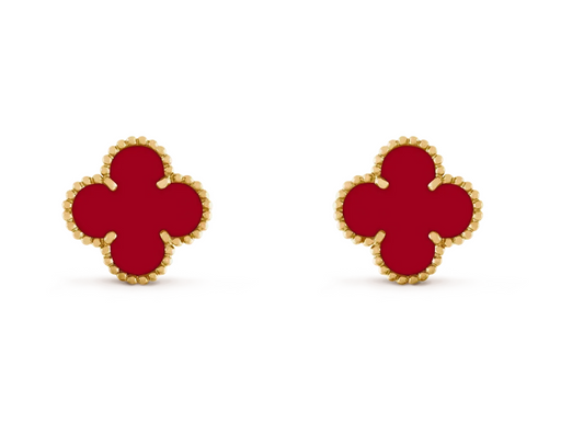 [Lume Jewels] CLOVER 20MM RED AGATE EARRINGS