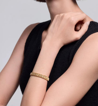 [Lume Jewels] 2026 WOVEN-PATTERN BRACELET SET WITH FULL DIAMOND INLAY THREE-COLORS
