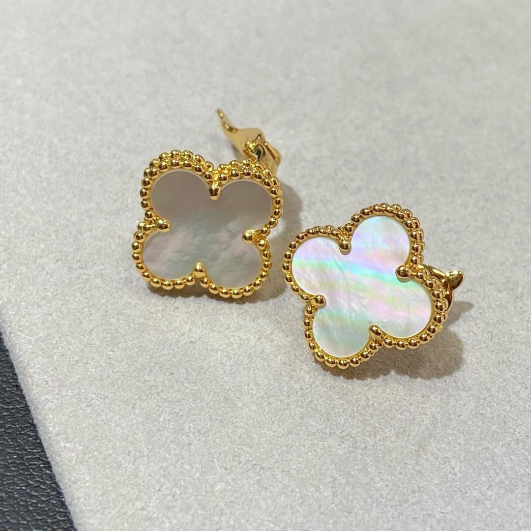 [Lume Jewels] CLOVER LARGE (20mm) 1 MOTIFS WHITE MOP STUD EARRINGS
