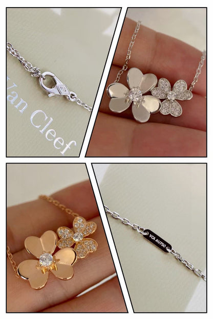 [Lume Jewels] Two Flowers & Clover Choker