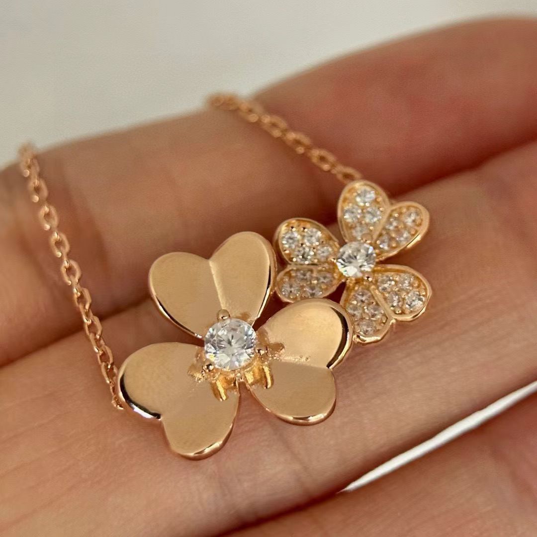 [Lume Jewels] Two Flowers & Clover Choker