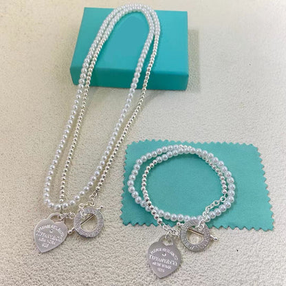 [Lume Jewels] Double-clasp Pearl Necklace、Bracelet
