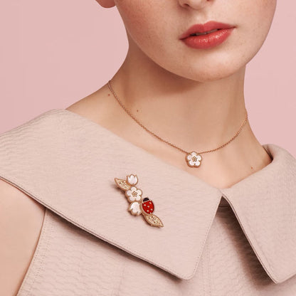 [Lume Jewels] Petal Leaf Ladybug Brooch